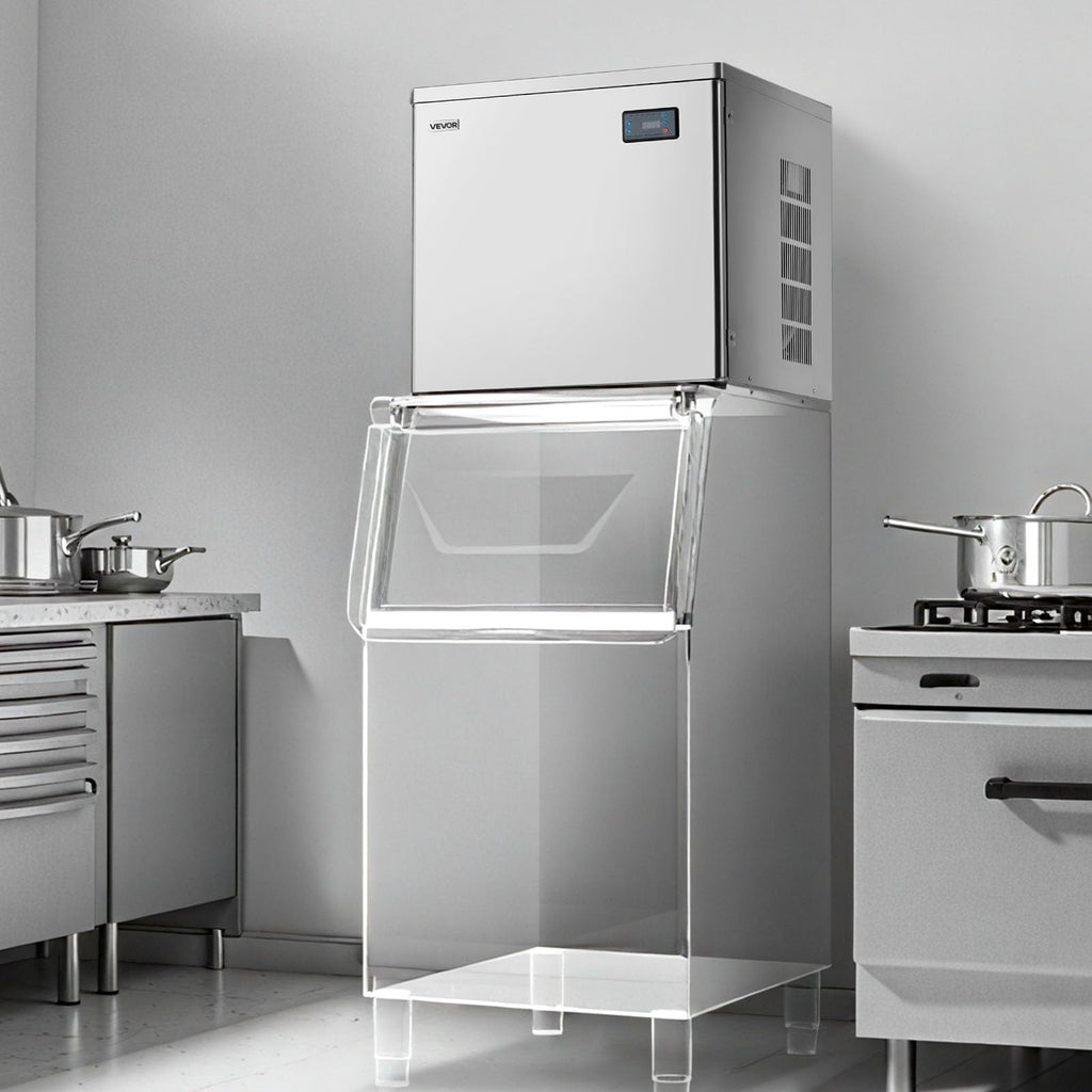 VEVOR Commercial Ice Maker Machine - Head, 300 Lbs/Day Stainless Steel Ice Machine with Scheduled Ice-Making, Self-Cleaning, Adjustable Thickness, Ideal for Restaurant Bar Cafe Hotel - Head Only
