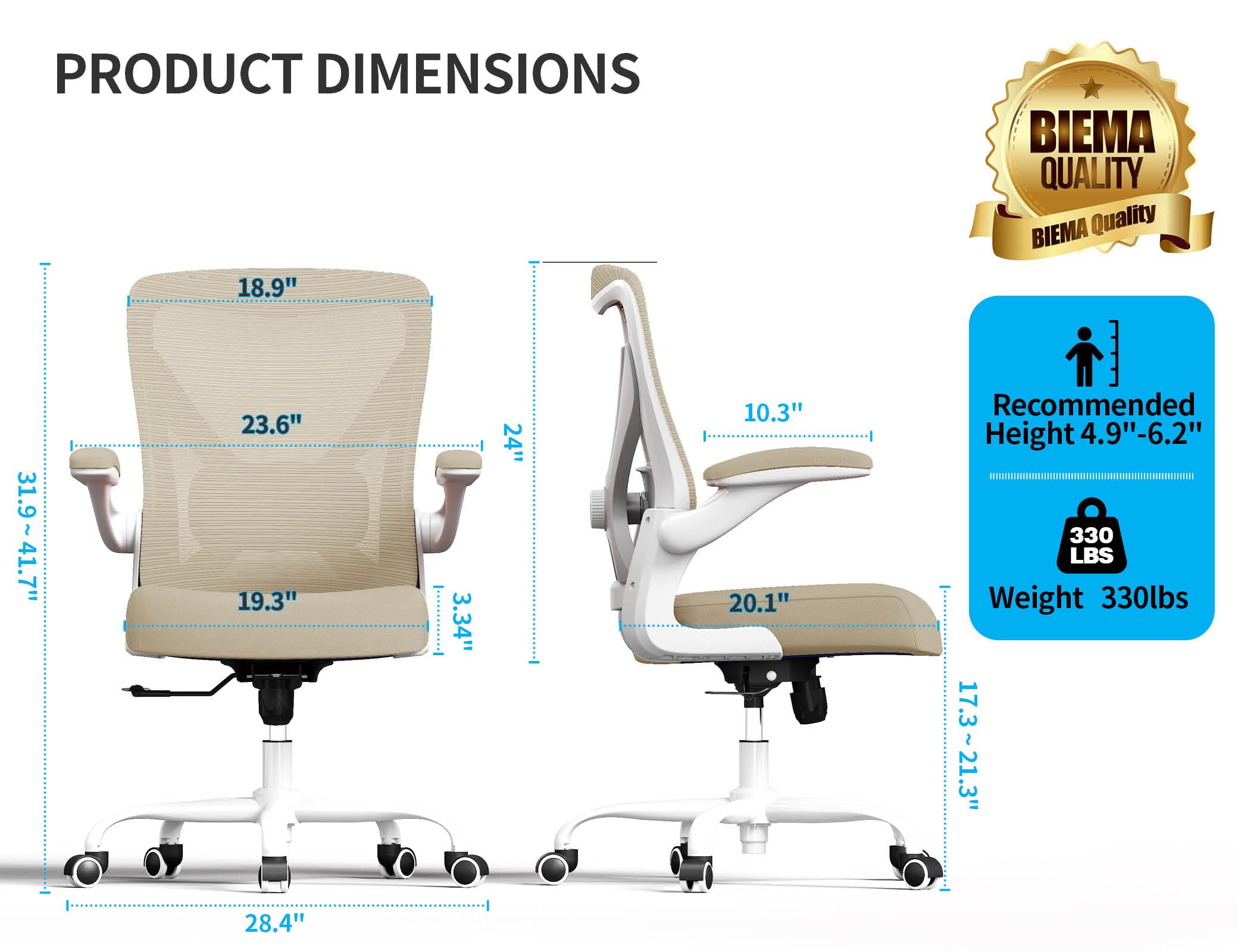 Ergalithic Ergonomic Office Chair - X-Shaped Computer Desk Chairs Comfy, Mesh High-Back Gaming Chair with Adjustable Lumbar Support, Executive Task Chair for Adults, Comfortable for Long Hours
