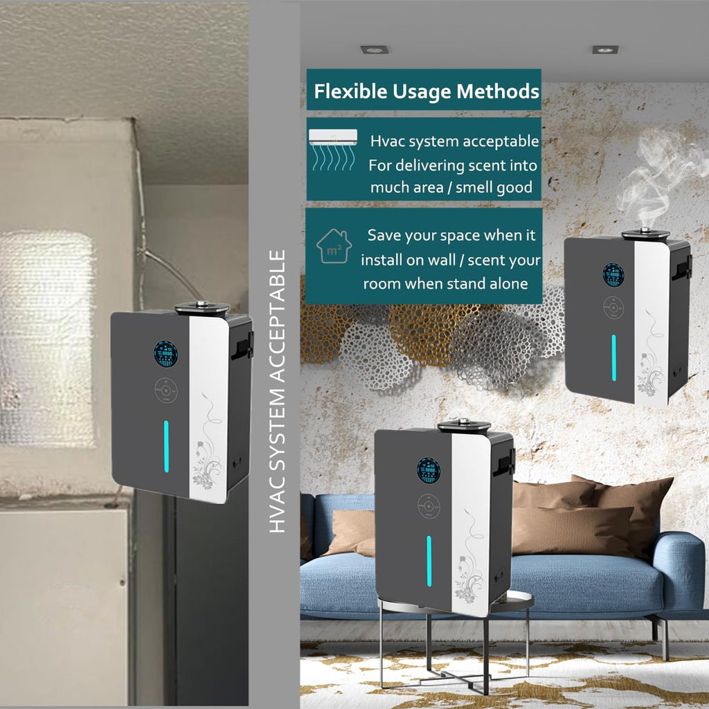 Kevinleo Scent Diffuser Machine – 7,500 Sq.Ft Waterless Cold-Air Technology, WiFi & App Control, HVAC Connect & Standalone, 800ml Essential Oil Diffuser for Office, Hotel, Home Gym, Commercial Use
