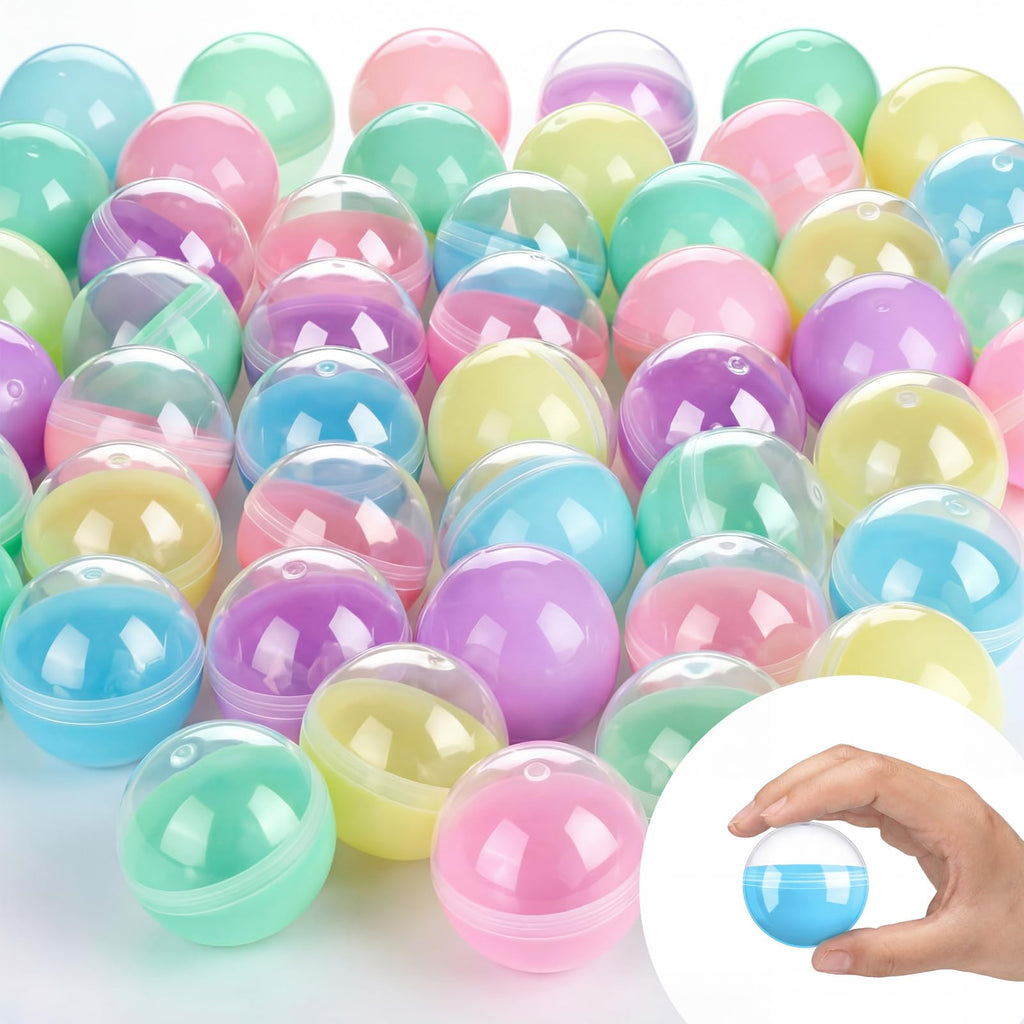 Sosation 150 Pcs 1.77 Inch Gumball Vending Machine Capsules Empty Round Plastic Containers for Prizes Party Favors (Stylish Color)