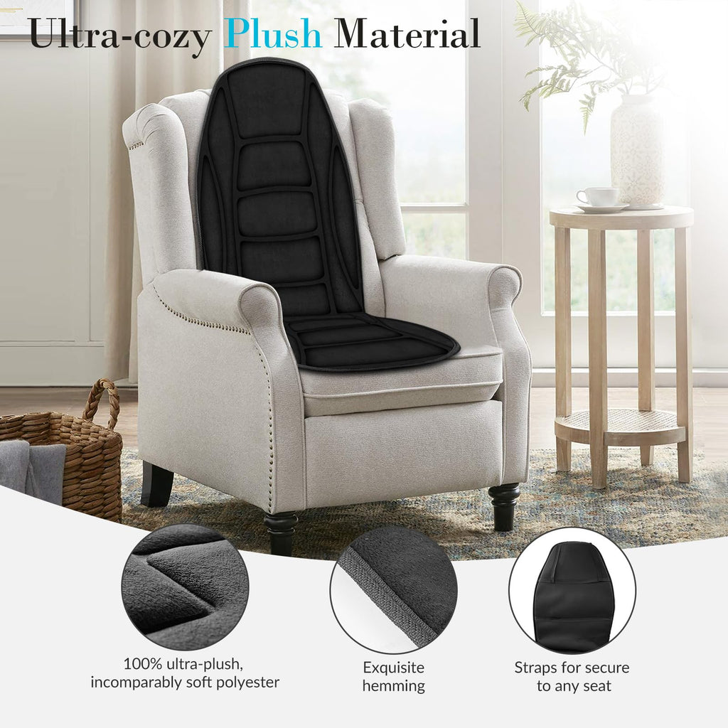 Back Massager with Heat, 5 Vibrating Modes & 2 Heat Levels, Back Massager Chair Pad, Electric Massage Seat Cushion, Massage Pad for Back Pain Relief, Fathers Day Dad Gifts for Men Him Mom Her