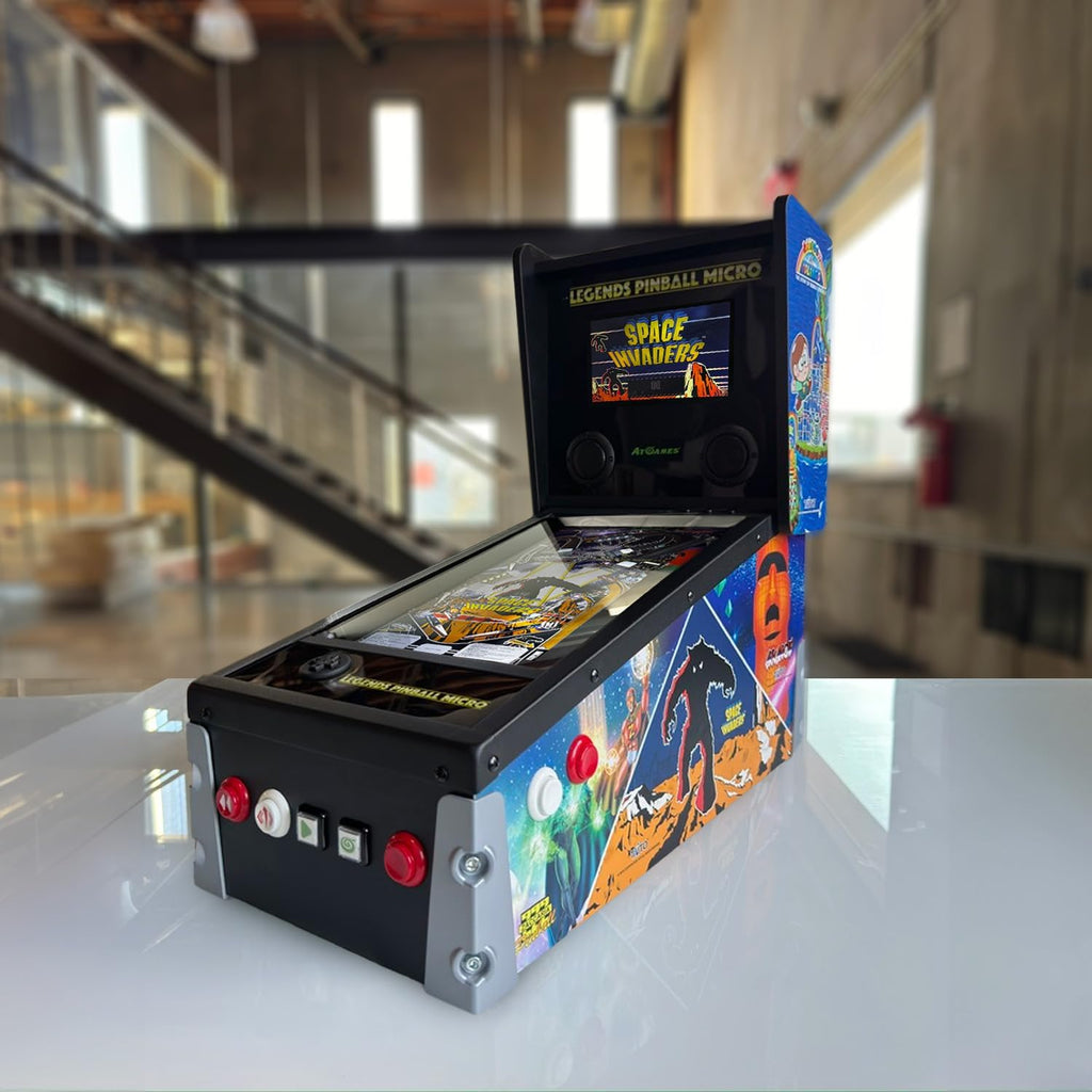 Legends Pinball Micro, Arcade Machine Console, Classic Retro Video Games, 50 Built in Licensed Pinball Games, Space Invaders, Bubble Bobble,Time Machine, WiFi, HDMI, Bluetooth