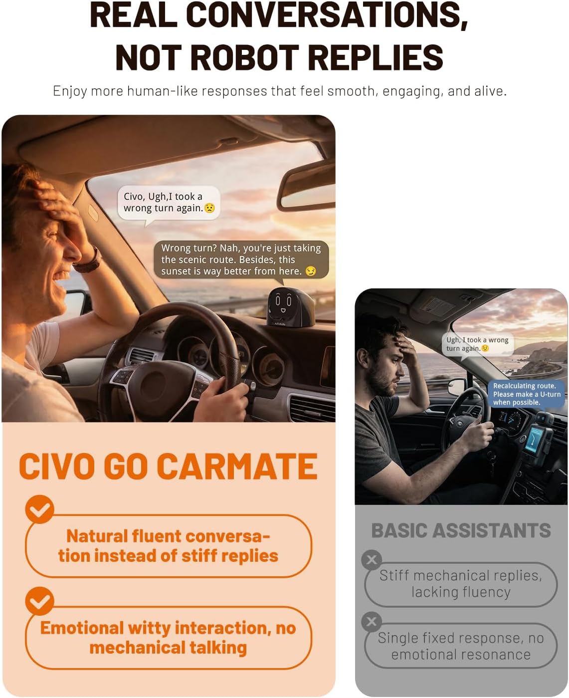 Smart AI Car Chat Robot, Voice Activated Assistant with Custom Personality, Hands-Free Driving Co-Pilot, in-Car & Home Use, Interactive Companion Robot