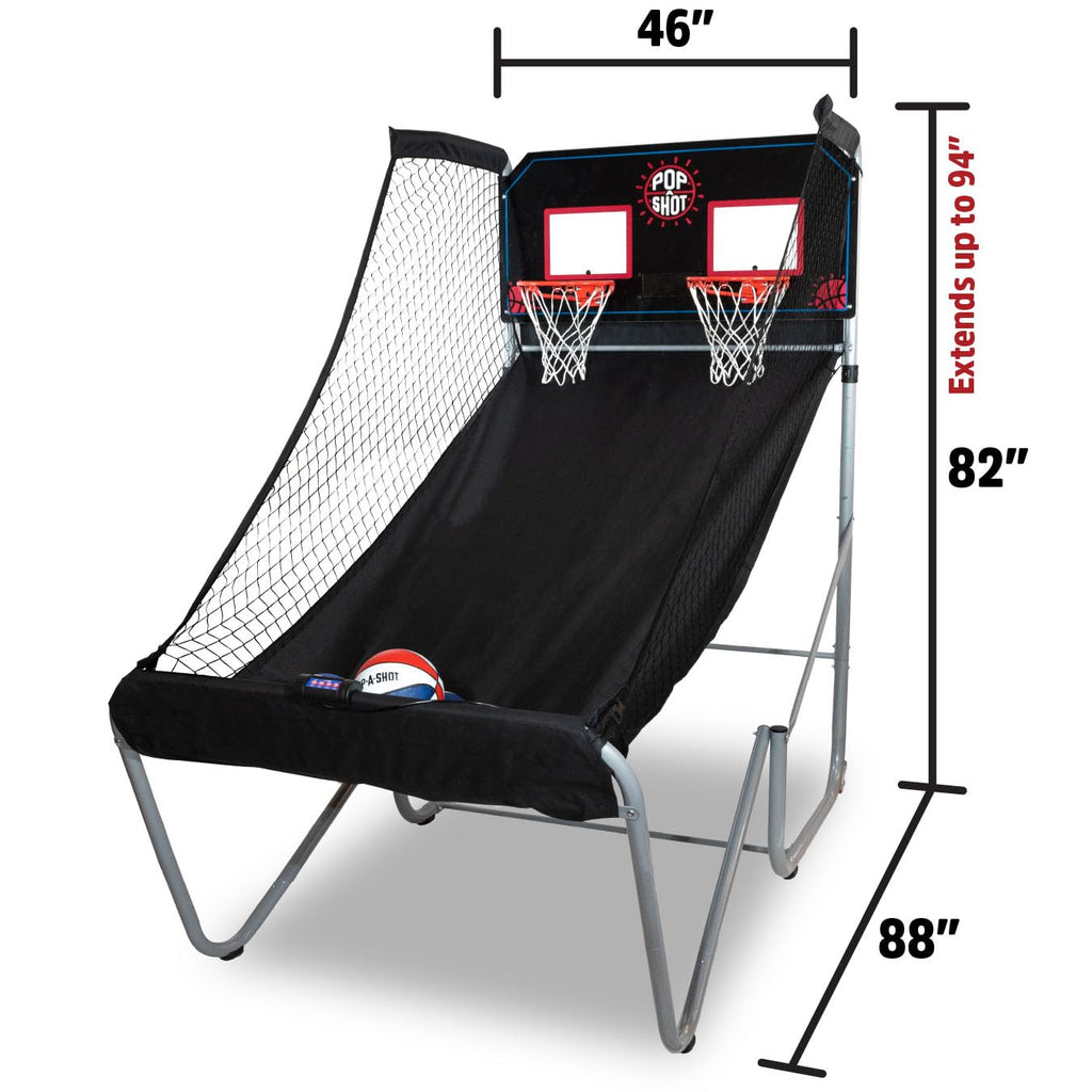 Pop-A-Shot - Home Dual Shot | Arcade Basketball Game for Home | Sensor Scoring Hoop, 16 Game Modes, 7 Balls | Foldable for Easy Storage | Fun for All Players