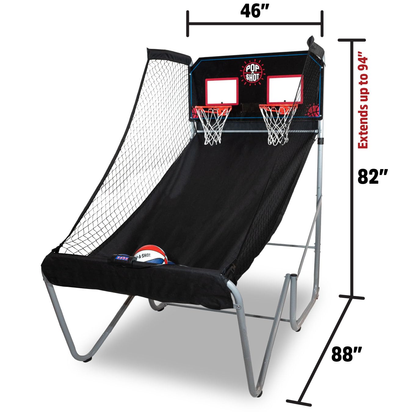 Pop-A-Shot - Home Dual Shot | Arcade Basketball Game for Home | Sensor Scoring Hoop, 16 Game Modes, 7 Balls | Foldable for Easy Storage | Fun for All Players