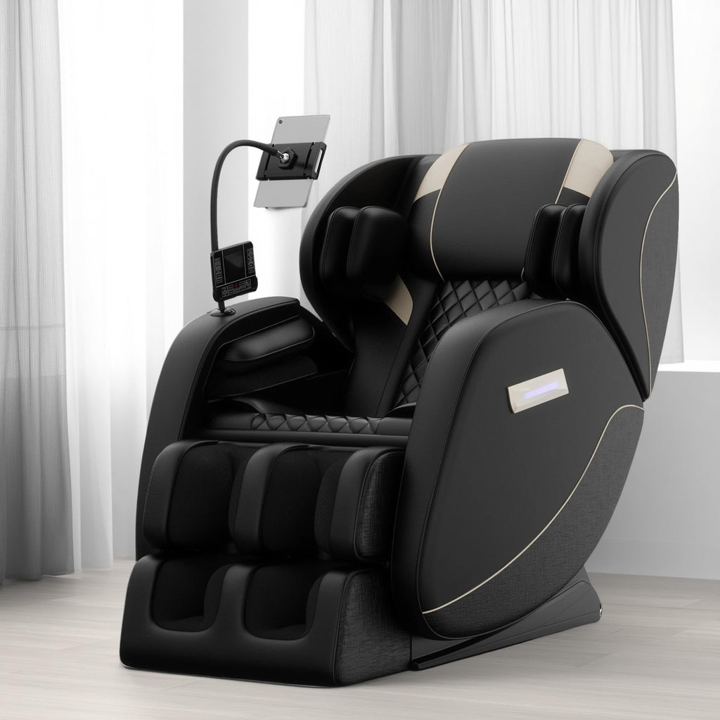 GDFStudio Full Body Massage Chair Recliner with Zero Gravity, Air Pressure Massage, Heat Therapy, Foot Rollers, Bluetooth, for Home/Office Use, Ideal Wellness Gift, Blue A
