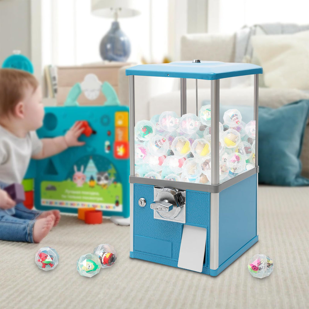 25-Cent Capsule Vending Machine, Commercial Big Capsule Gachapon Machine for Sale One-Piece Gumball Machine for Kids Great Attraction Mini Vending Machine (Ball Diameter 4.5-5.0cm/1.77-1.97in) (Green)