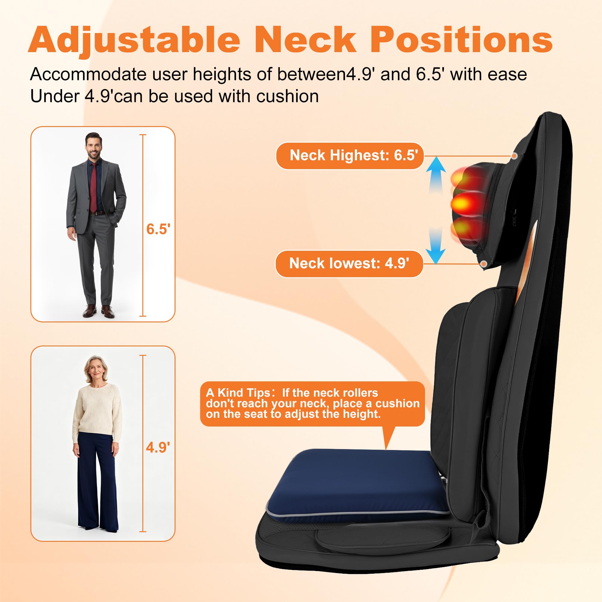 Shiatsu Neck and Shoulder Massager with Heat, Back Massager for Pain Relief Deep Tissue, 3D Kneading Massager for Chair Home Office Car, Gifts for Mom, Dad, Women (Black)