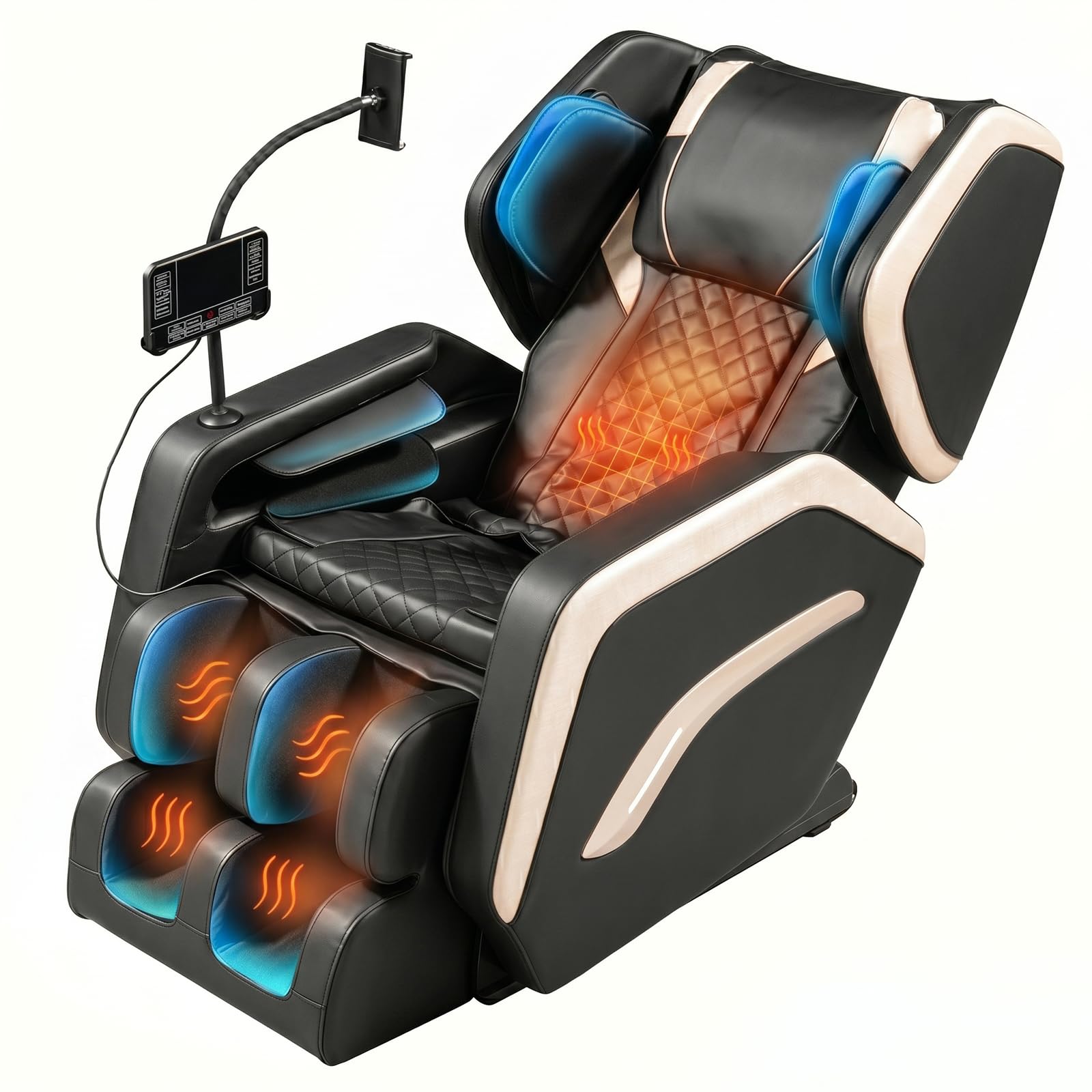Massage Chair Full Body, Zero Gravity Recliner Massage Chair with Back Heat, 8 Fixed Rollers, Foot Massage, Airbags, Touch Screen for Home and Office