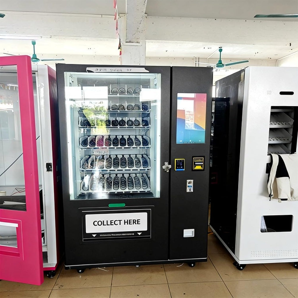 Snack Vending Machine with Remote Monitoring, Card Reader, 60 Selection Outdoor Combo Snack and Drink Smart Dispenser,Vending Machine for Snacks, Cold Drinks and Coffee