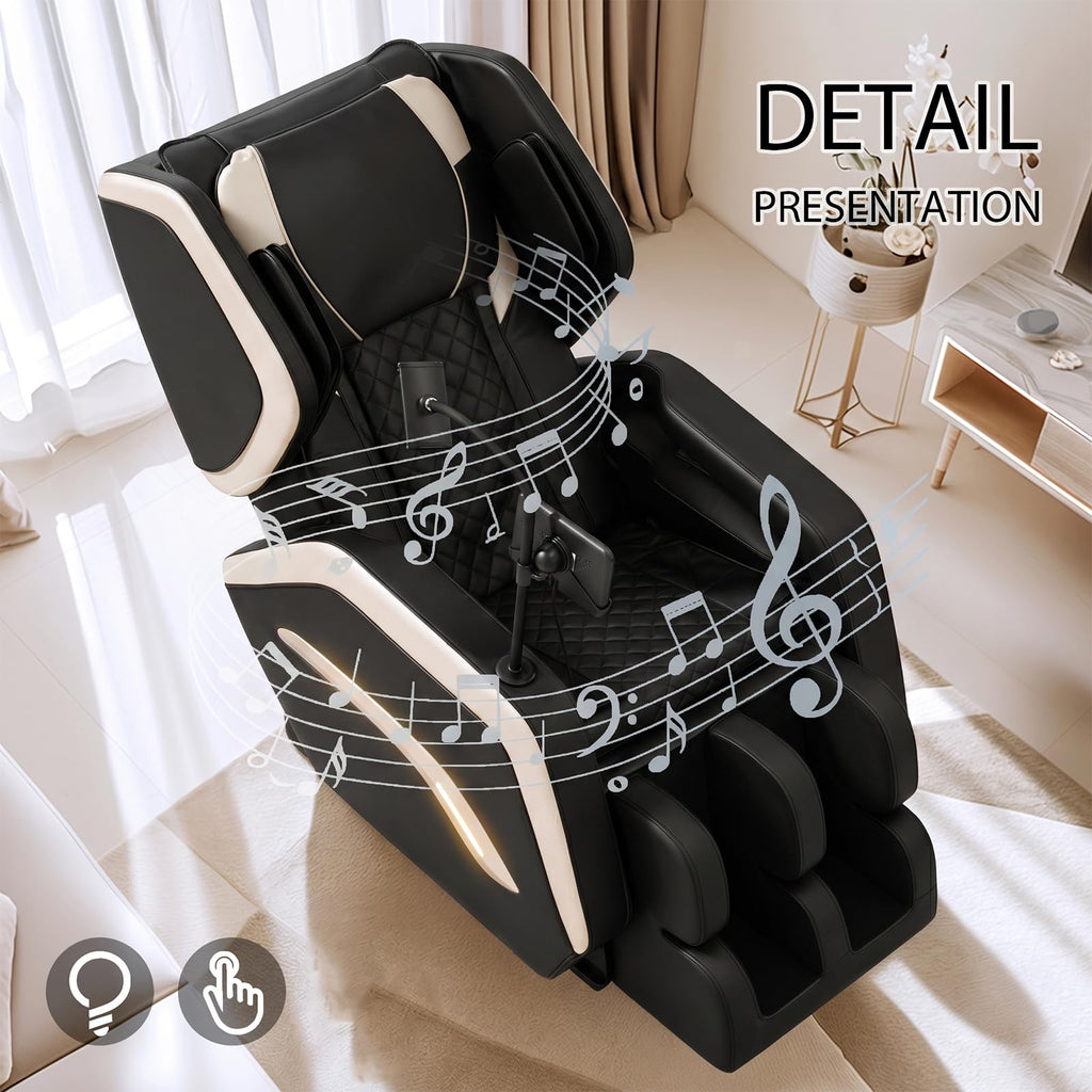 2026 Massage Chair Full Body, Zero Gravity Massage Recliner Chair with Auto Modes, 8 Fix Point Rollers, Airbag, Foot Massage, Touch Screen Controller, Deep Yoga Stretch, Heating Function