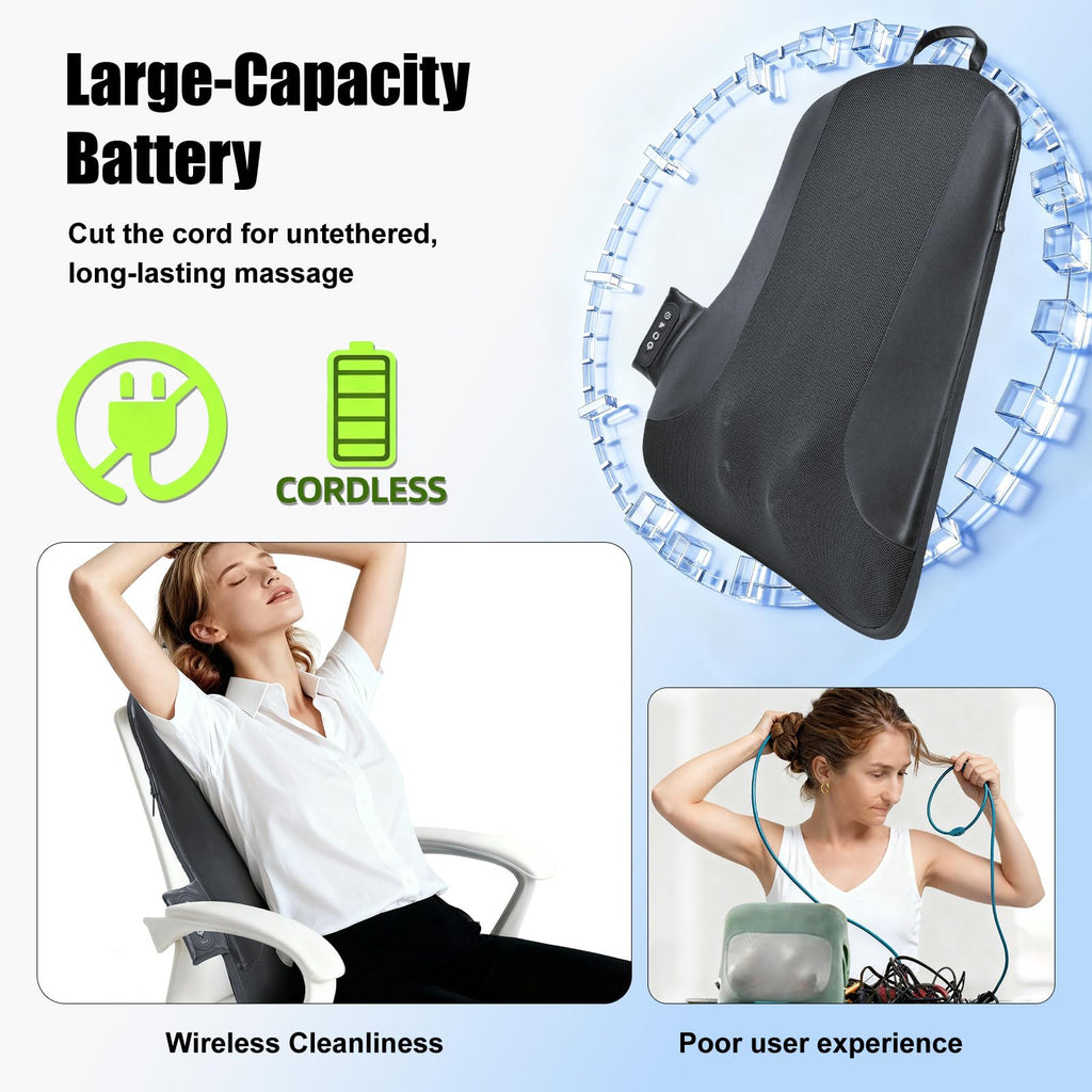 Shiatsu Neck and Shoulder Massager with Heat, Back Massager for Pain Relief Deep Tissue, 3D Kneading Massager for Chair Home Office Car, Gifts for Mom, Dad, Women (Black)