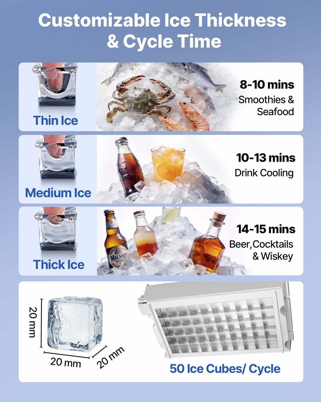 VEVOR Commercial Ice Maker Machine with Pump, 360 lbs/24h with 85 lbs Storage Capacity, Built-in/Freestanding/Under Counter, Stainless Steel Ice Maker with LED Display & Self-Cleaning, for Home Bar