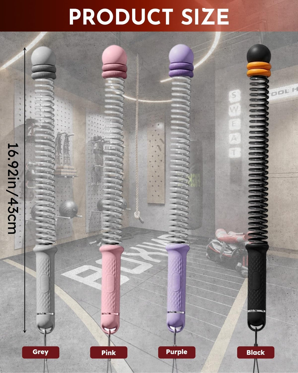 Ropeless Cordless Portable Battle Ropes for Home Gym,Adjustable Weight Z-Rope,Workout Equipment Weighted,Exercise Strength Training,No Endless Jump Rooes,Fitness Working Flex Springs Sticks(Black)