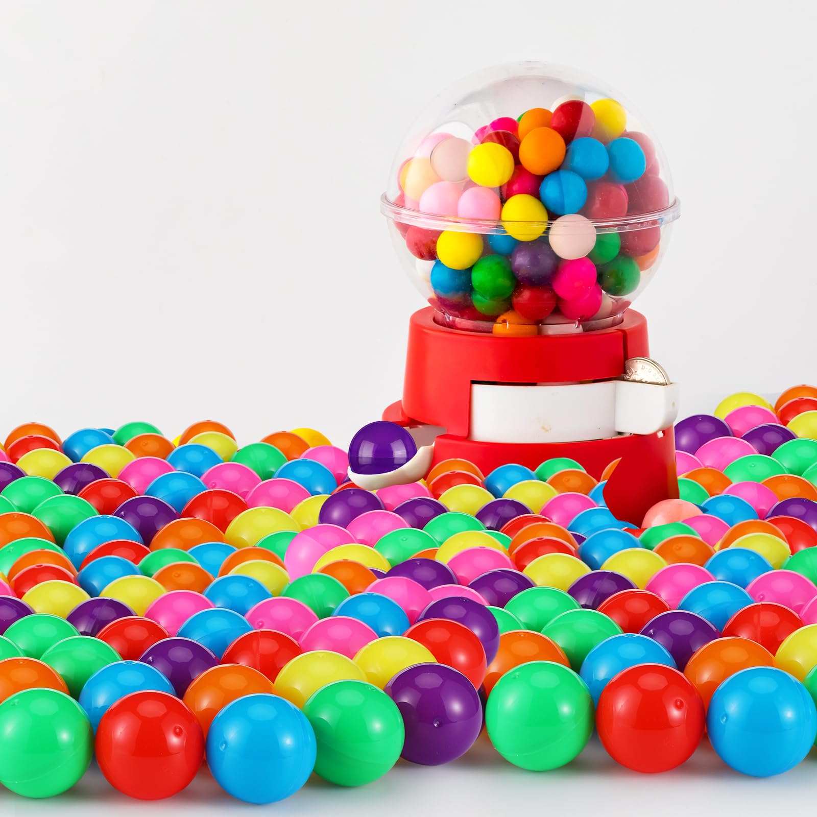 Sosation 150 Pcs 1.77 Inch Gumball Vending Machine Capsules Empty Round Plastic Containers for Prizes Party Favors (Stylish Color)