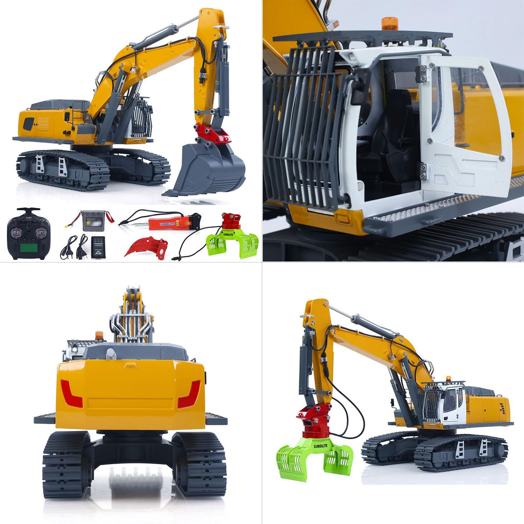 TOUCAN RC HOBBY US in Stock 1/18 K962 100S Remote Control Hydraulic Excavator RC Digger Electric Claw Ripper Hammer Construction Car Machine for Adult