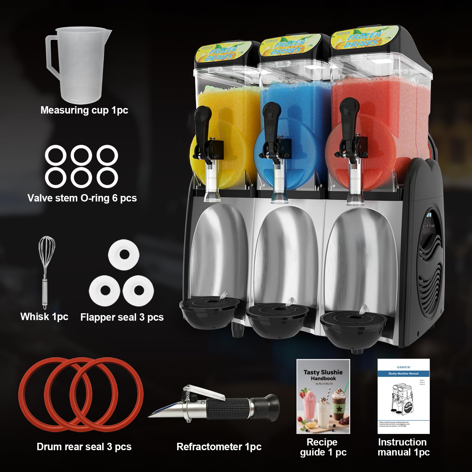 30L Commercial Slushie Machine, 2 Tank Margarita Machine, 80 Grande Cups Slushy Machine with Auto Clean, 8 Gal LED Frozen Drink Machine for Business, Mobile Bar, Party, Restaurant, 800W Fast Cooling