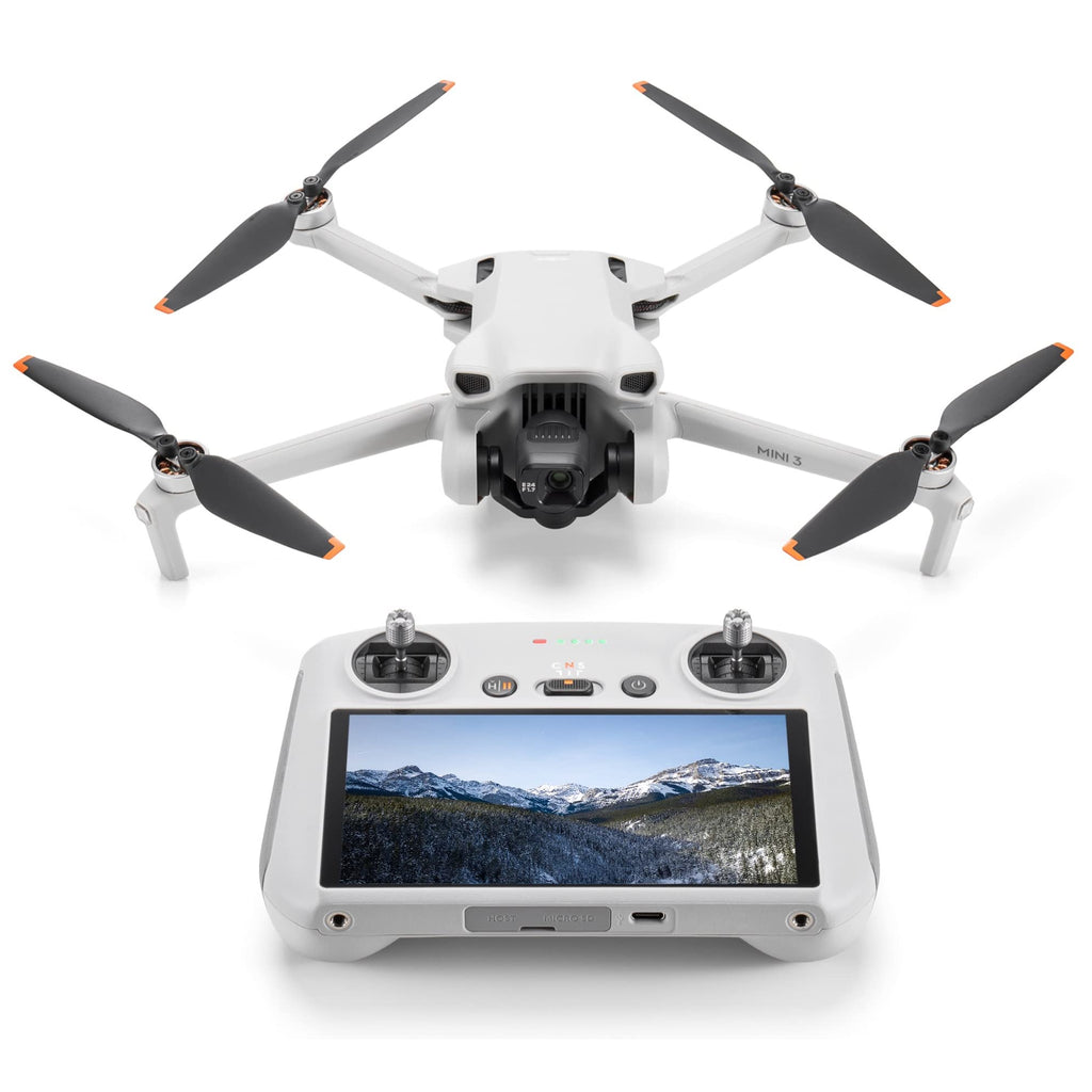 DJI Mini 3 Camera Drone Quadcopter + RC Smart Controller (With Screen) + Fly More Kit, 4K Video, 38min Flight Time, True Vertical Shooting Bundle w/Deco Gear Backpack + Software & Accessories