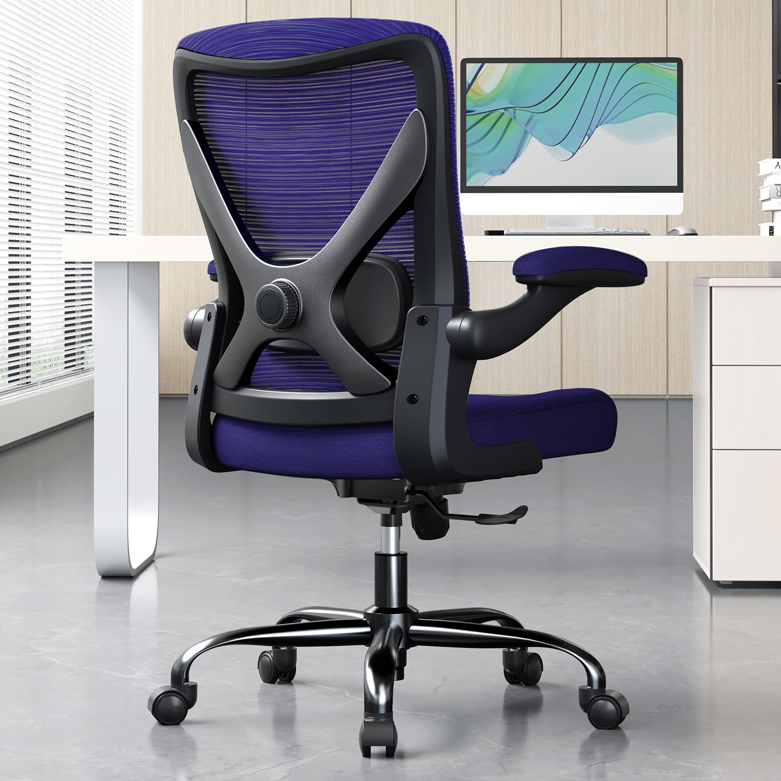 Ergalithic Ergonomic Office Chair - X-Shaped Computer Desk Chairs Comfy, Mesh High-Back Gaming Chair with Adjustable Lumbar Support, Executive Task Chair for Adults, Comfortable for Long Hours