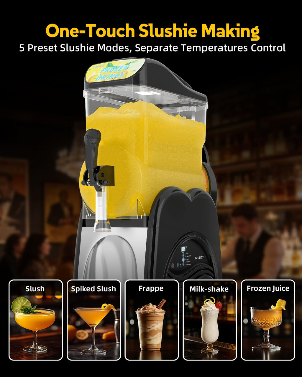 30L Commercial Slushie Machine, 2 Tank Margarita Machine, 80 Grande Cups Slushy Machine with Auto Clean, 8 Gal LED Frozen Drink Machine for Business, Mobile Bar, Party, Restaurant, 800W Fast Cooling