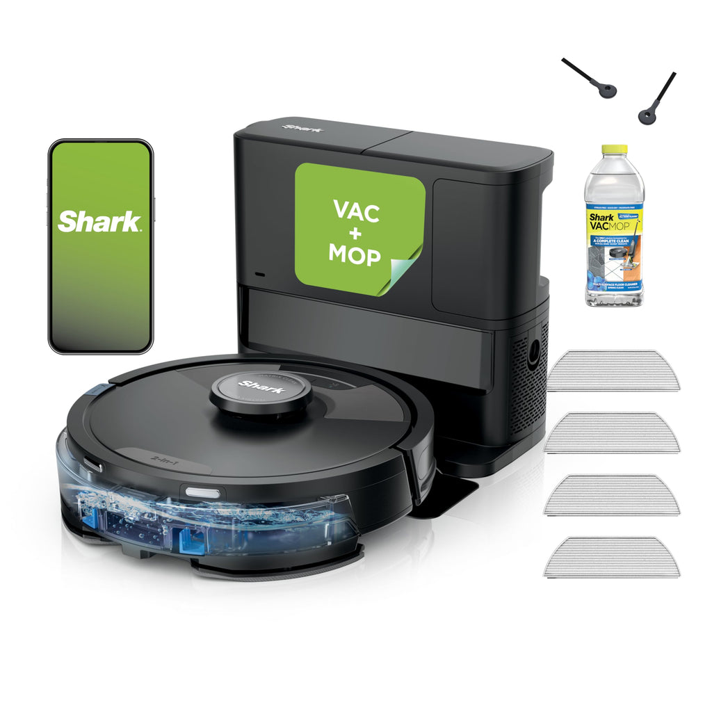 Shark Matrix Plus | 2-in-1 Robot Vacuum & Mop for Carpets & Hard Floors | Sonic Mopping & Powerful Suction for Pet Hair | Self-Empty Base | 60-Day Capacity | HEPA | LiDAR Nav | Black/Gold | AV2610WA