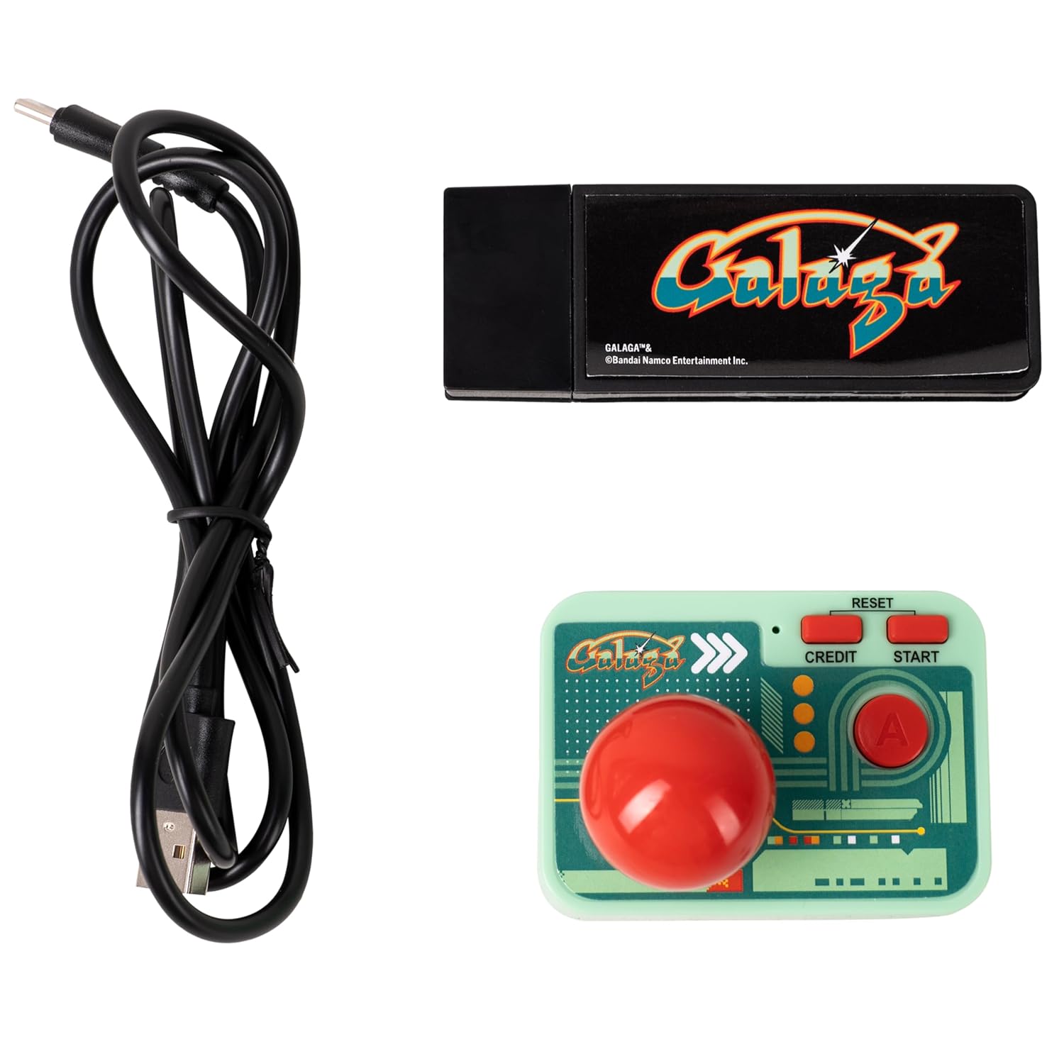 Galaga Plug & Play HDMI Arcade Console with TV Stick & Wireless Joystick – Classic Galaga Game On Your TV, Nostalgic Retro Gaming, Easy Setup, Ideal Gift for Gamers & Collectors.