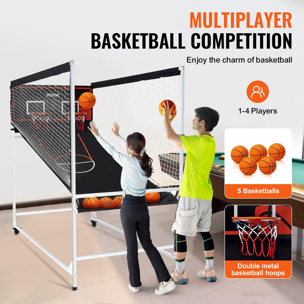 VEVOR Basketball Arcade Game Indoor, 2 Player Indoor Basketball Game, Home Dual Sport with 8 Game Modes, Electronic Scoreboard, and Inflation Pump,Adults