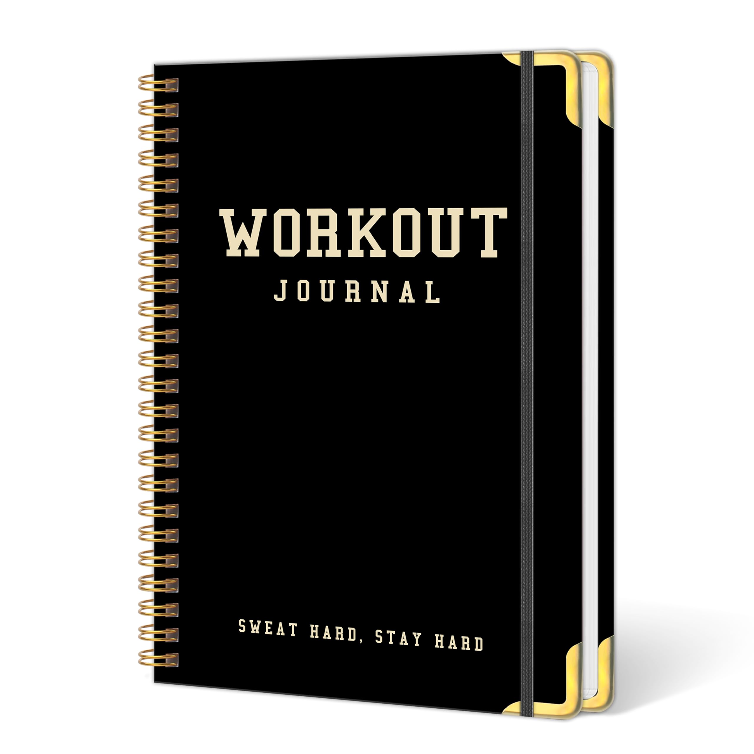 Workout Journal Fitness Tracker Planner for Men & Women, Exercise Log Book to Track Gym & Home Training, Goals, Sets, Reps & Progress, 142 Pages, A5 5.7" x 8.2" Portable Hardcover with Metal Corners, Green