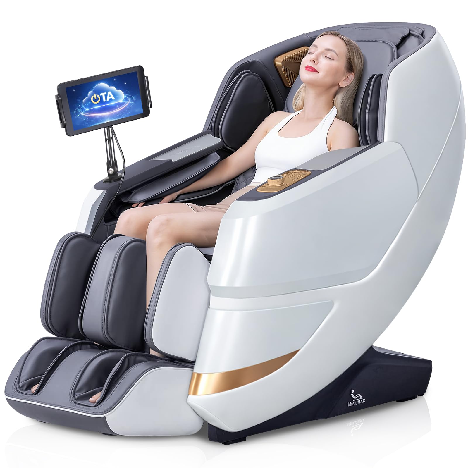 MassaMAX 2026 4D Massage Chair, Full Body Recliner with OTA Cloud Tech, Deep Yoga Stretch, 27 Auto Modes, 55" SL Track, APP & AI Voice Control, Auto Footrest, Zero Gravity, and Heating for Relaxation