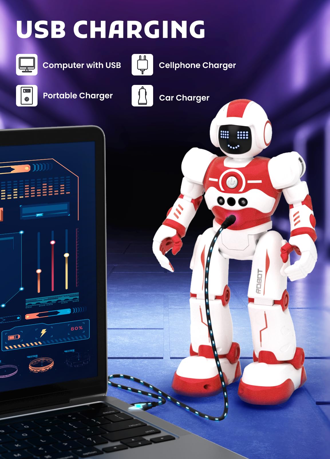Robot Toys for Kids,Programmable Remote Control Smart Walking Dancing Robot Toy with Gesture & Sensing for Age 4 5 6 7 8 9 10 Year Old Boys for Birthday Present