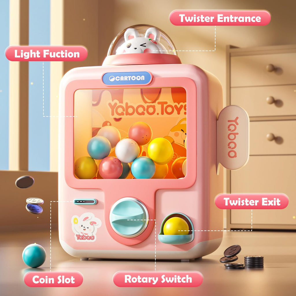 Skirfy Vending Machine Kids Toys 10 Empty Eggs Mini Vending Machine Erasers Operated Gumball Prize Machine Maker Game Claws Machine Easter Game Sensory Toys Dolls Gifts（Blue）