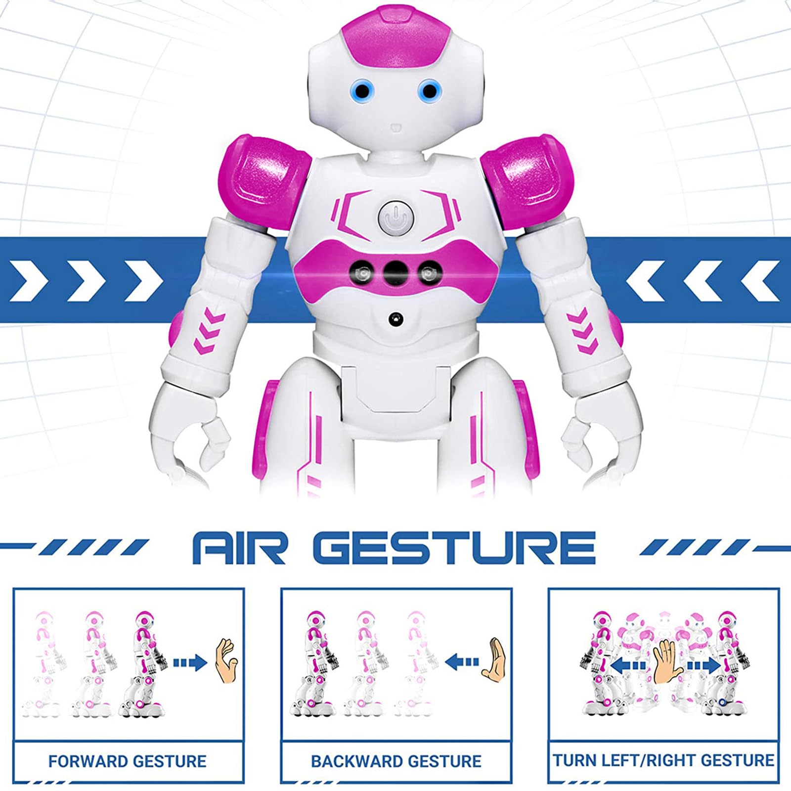 KingsDragon RC Robot Toys for Kids, Gesture & Sensing Programmable Remote Control Smart Robot for Age 3 4 5 6 7 8 Year Old Boys Girls Birthday Gift Present