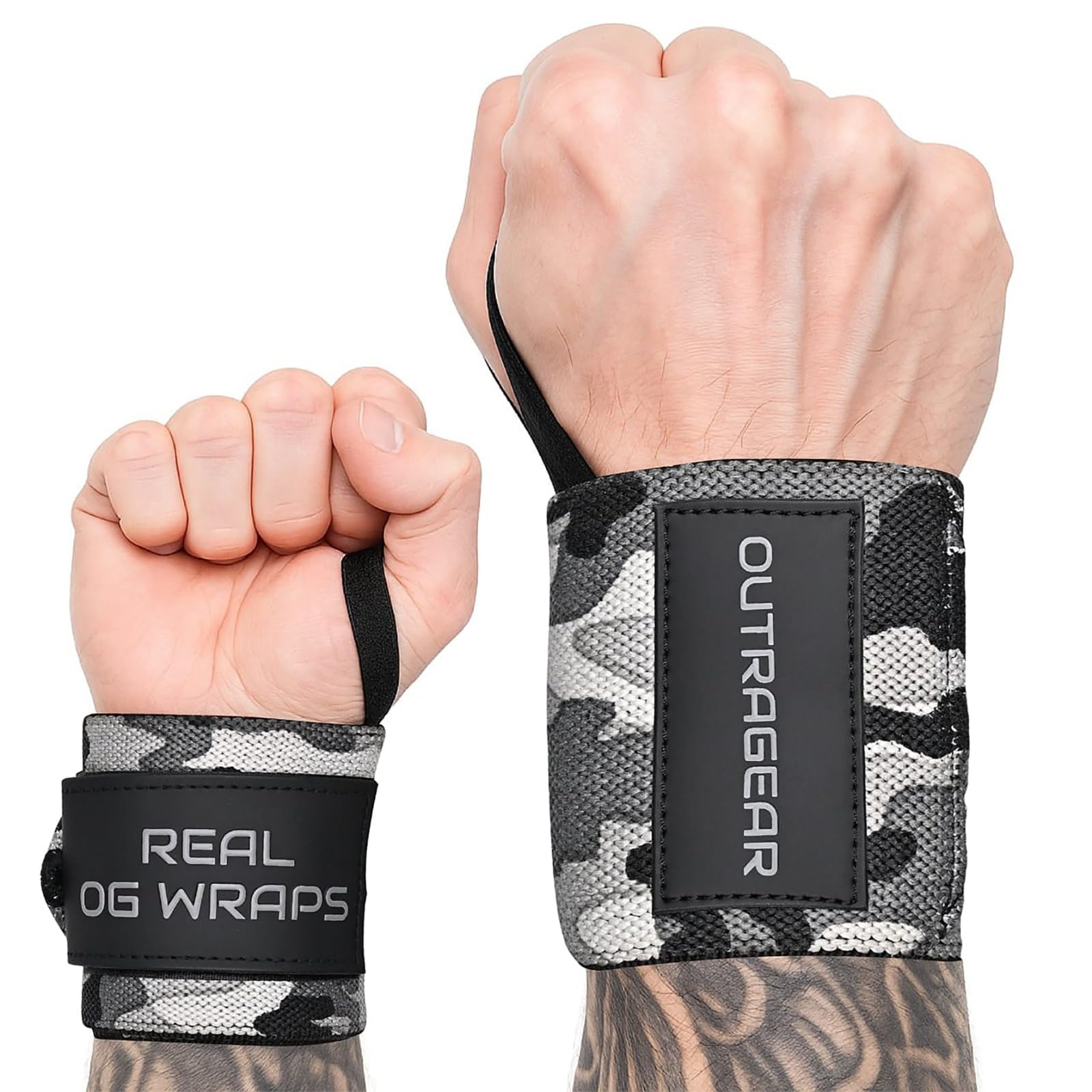 18" OG-Grade Wrist Wraps for Weightlifting – Heavy Duty Wrist Support with Thumb Loop & Lockdown Strap – Wrist Straps for Powerlifting, Bench Press & Gym Training