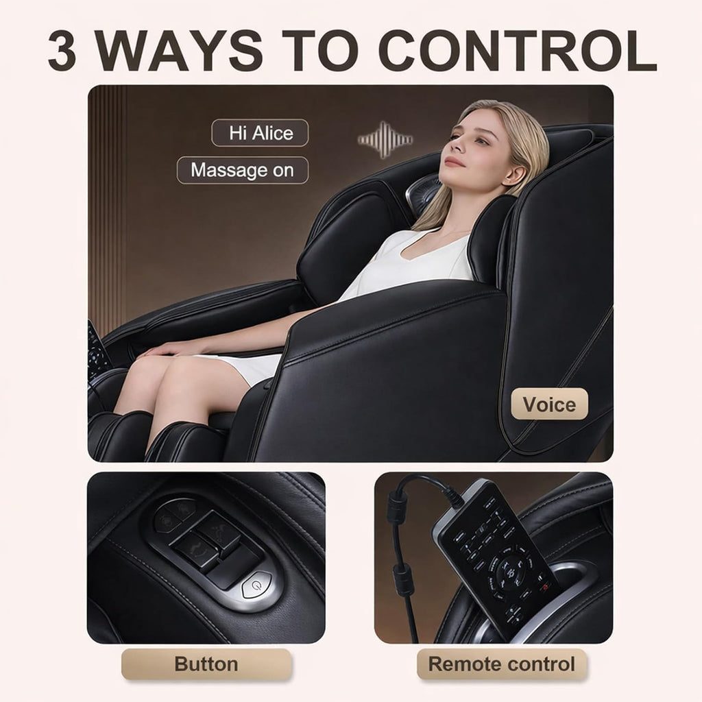 4D Massage Chair Full Body, 20 Modes Zero Gravity Massage Chair with 53.15 Inches SL Track, Foot Massage, Neck and Shoulder Massage, Shiatsu, Bluetooth Speaker, Home, Navy Blue