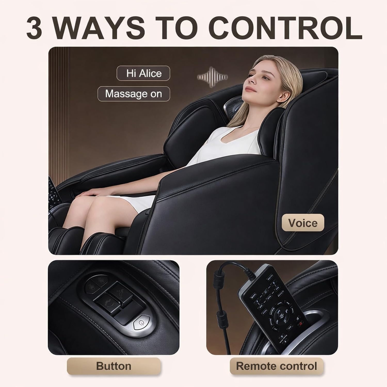4D Massage Chair Full Body, 20 Modes Zero Gravity Massage Chair with 53.15 Inches SL Track, Foot Massage, Neck and Shoulder Massage, Shiatsu, Bluetooth Speaker, Home, Navy Blue