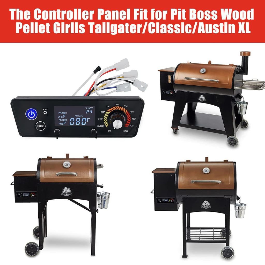 Digital Controller Kit for Pit Boss Grills P7-340/700/1000,Digital Trapezoid Control Board Compatible with Pit Boss Classic/Austin XL/Tailgater/with 2*Meat Probes, RTD Temperature Probe