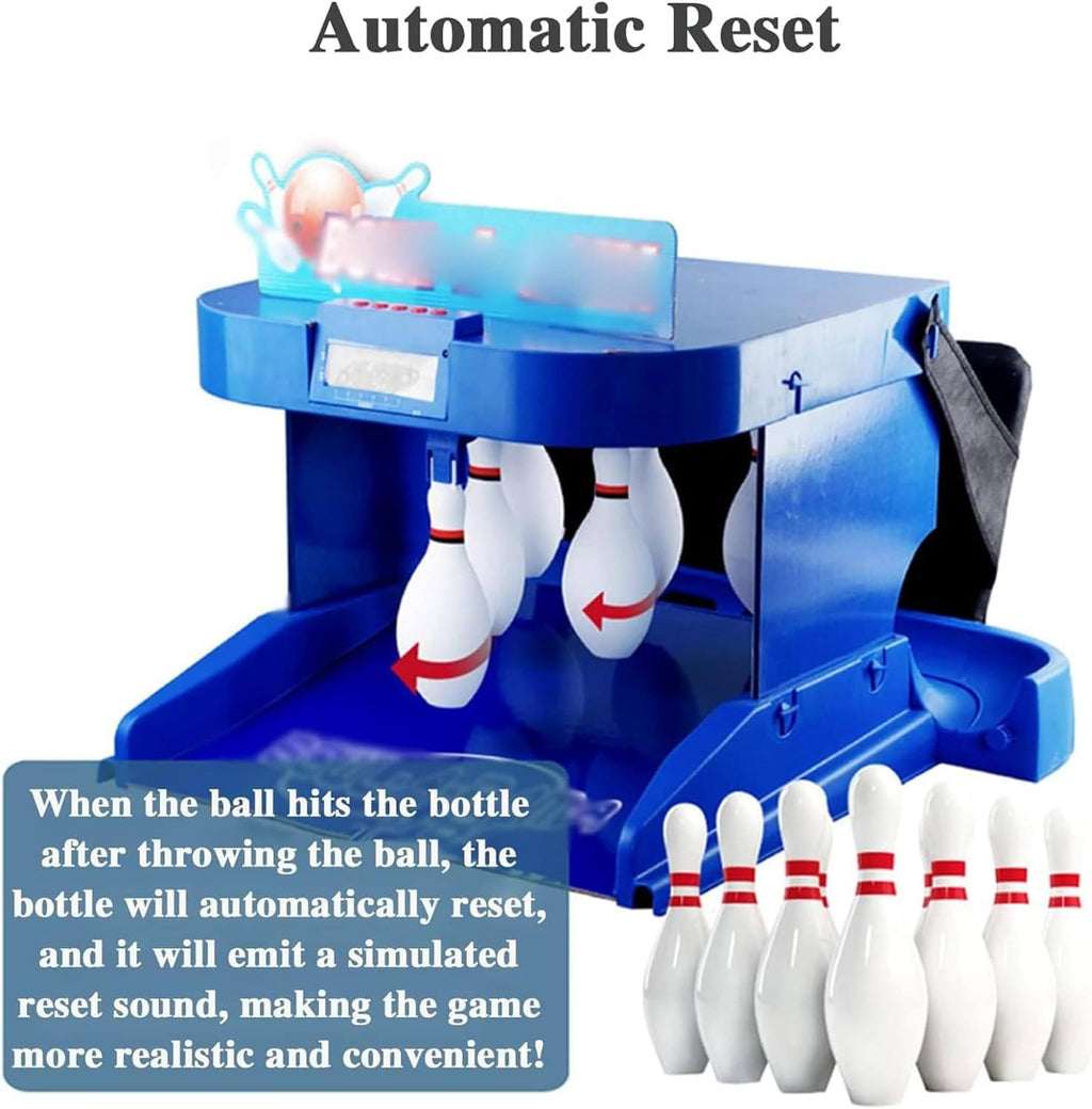 Electronic Bowling Alley Game, Indoor Bowling Ball Sports Game Console with LED Electronic Scoreboard, with Automatic Reset, Lighting, Simulation Sound Effect, for Children and Adults,3.5m