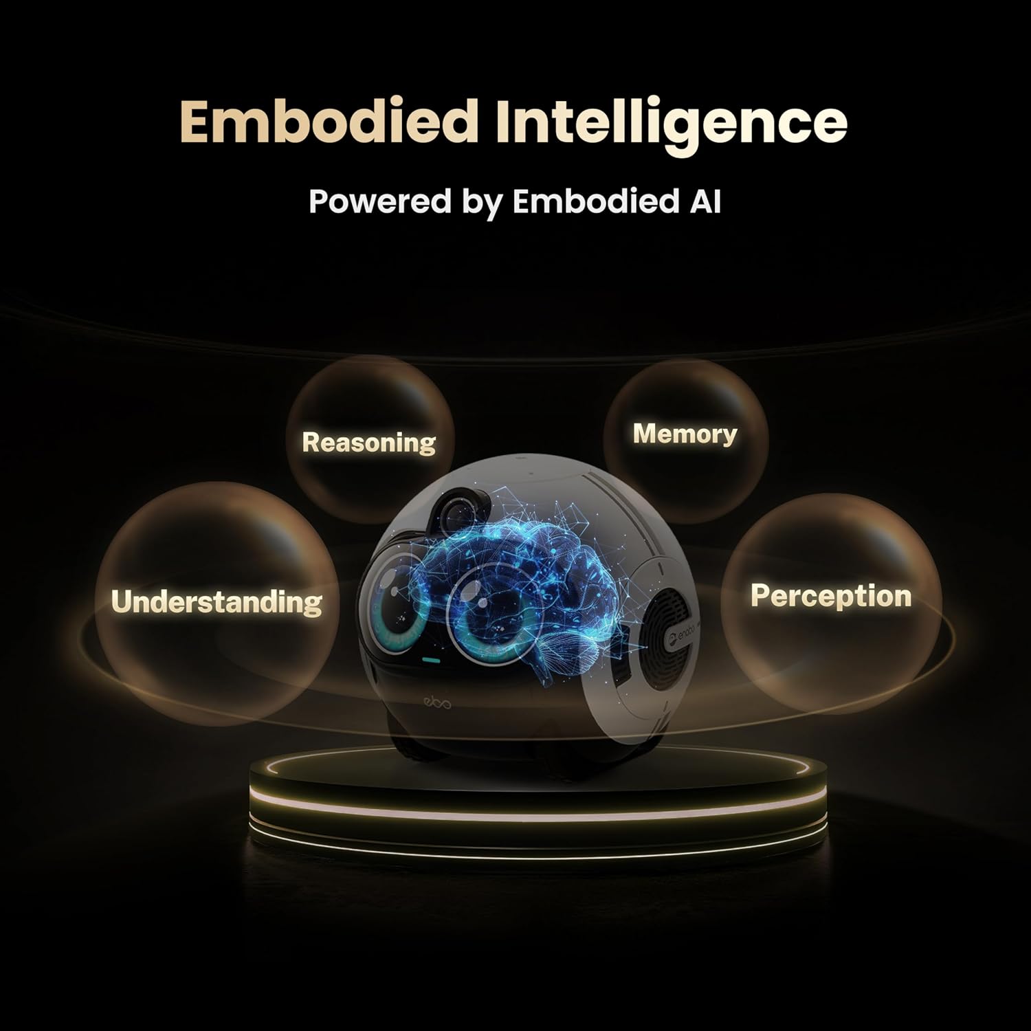 Enabot EBO Max FamilyBot AI Home Camera: 4K Camera Robot Companion, Manual Mapping, V-SLAM, 2-Way Video Call, Auto-Recharge, Smart Patrol, Gift for Long Distance, Pets, Kids & Elderly