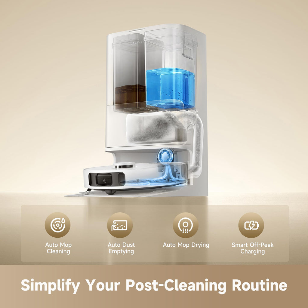 DREAME D30 Ultra CE Robot Vacuum and Mop with Auto Dust Emptying, 25,000Pa Suction, 0.41in Mop Lifting, Multifunctional Base Station, Mop Self-Washing, Smart Obstacle Avoidance, Black