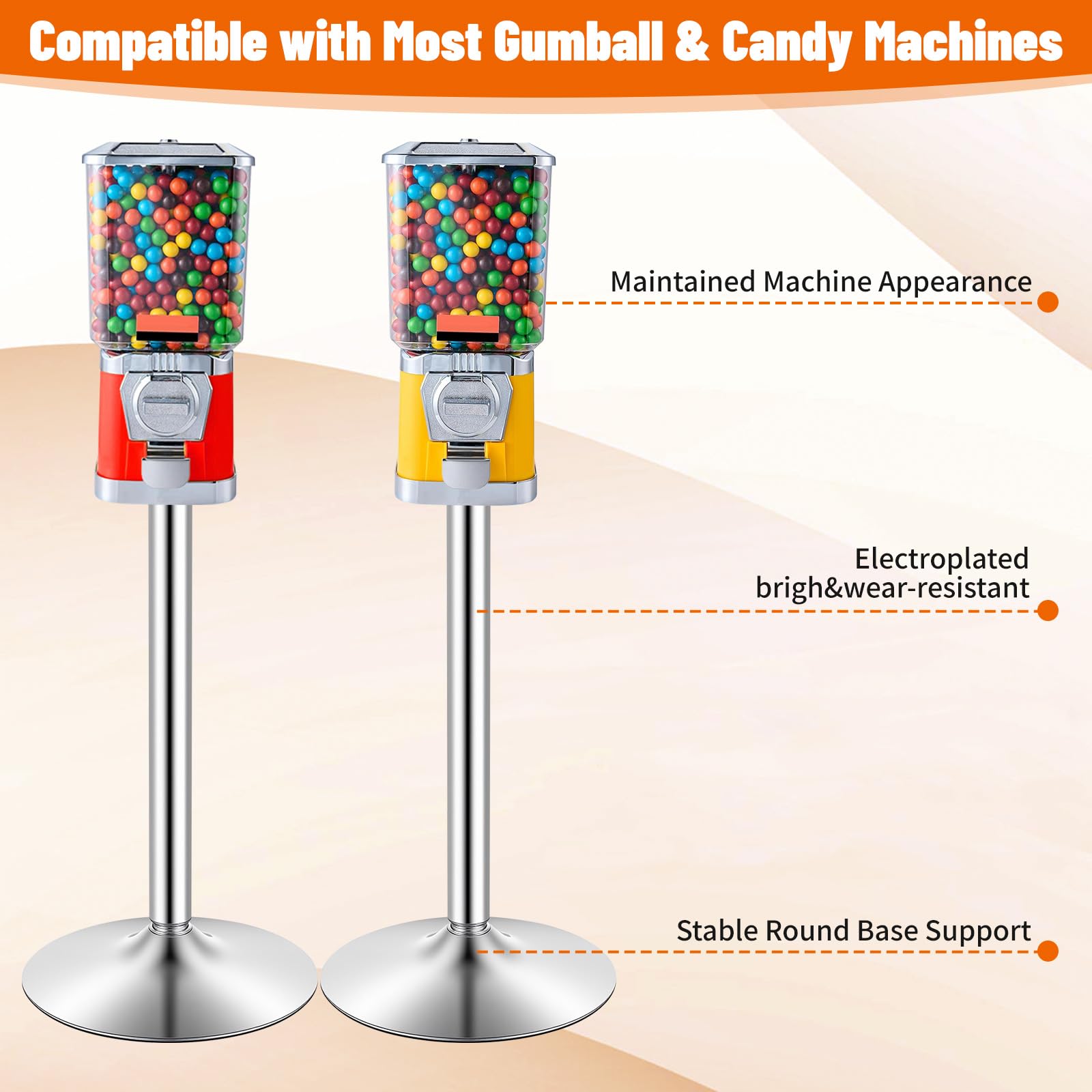 Maxdot Double Metal Stand for Gumball Machine Candy Popcorn Vending Specially Made for 2 Small Candy Machines Cast Iron 28” Tall with 18” Round Base Replacement Part, Black Only The Stand