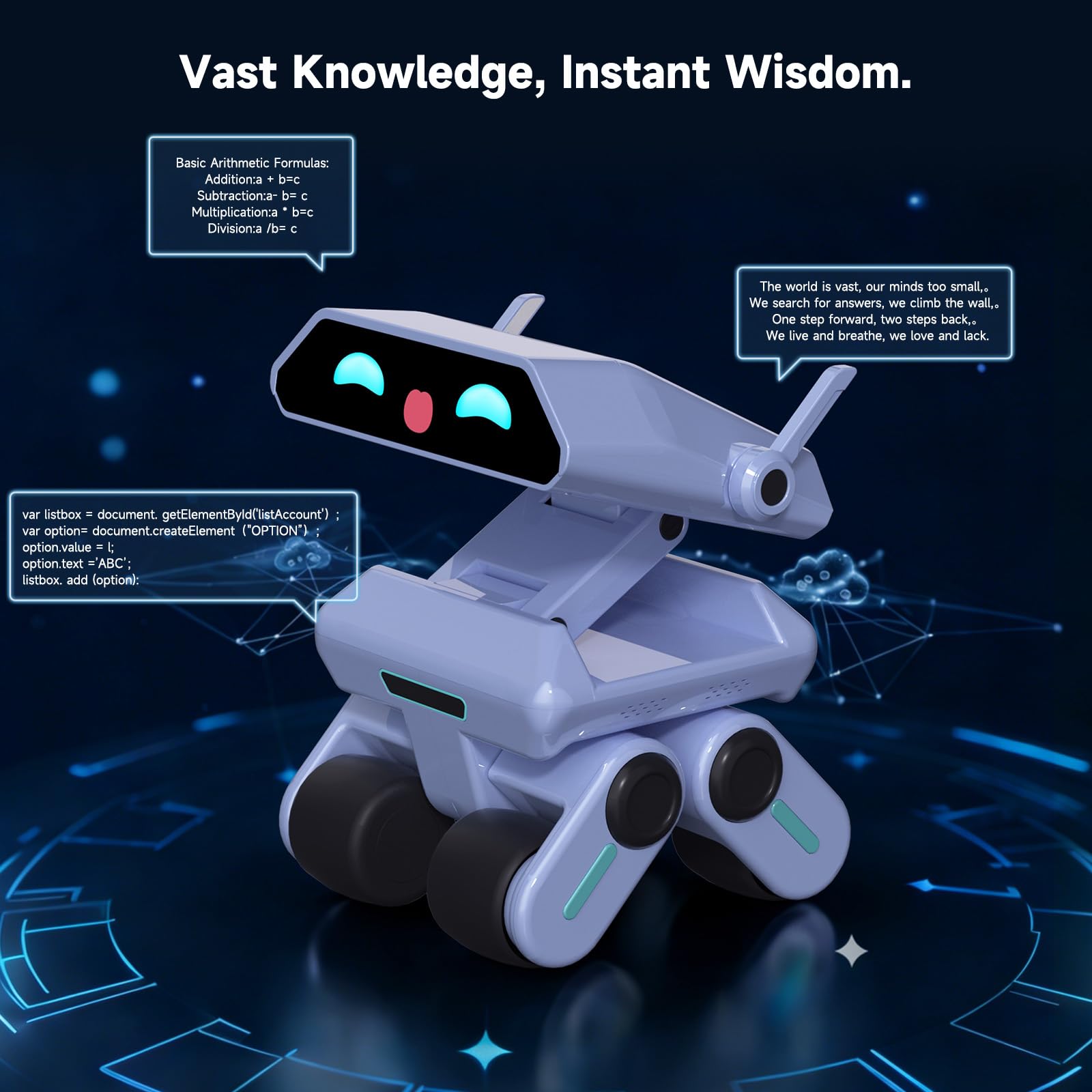 AI Robot for Kids, ChatGPT Powered Interactive Smart Companion, STEAM Educational Programmable Toy with Visual Recognition & Emotion-Aware, Personalized AI Friend for Teens Yonbo