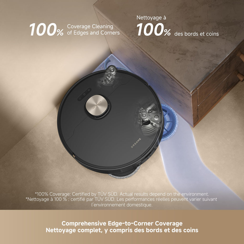 DREAME L60 Ultra Robot Vacuum and Mop, 35,000Pa Suction, Detangling Brush, AI-Enhanced 3D ToF Vision, 100℃ Mop Self-Cleaning, 280+ Object Types, Extendable Side Brush and Mop, White