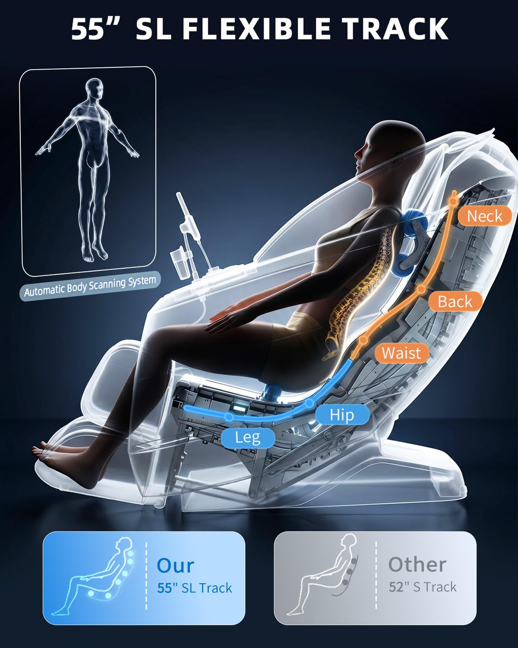 4D Full Body Massage Chair with Flexible 166° Track, Reading Light, 18 Massage Modes, 11 Techniques, 36 Airbags, Zero Gravity Recliner with Yoga Stretch and Foot Massage Beige