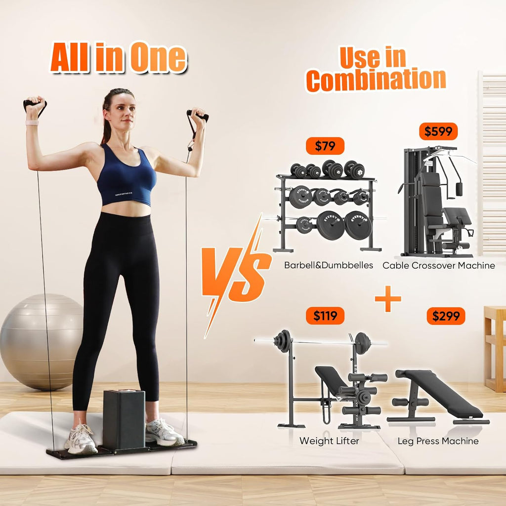 SR3 Smart Home Gym，Portable & Foldable Strength Training Cube Machine for Full Body Workouts，All-in-One Resistance Training Fitness Equipment for Home Use