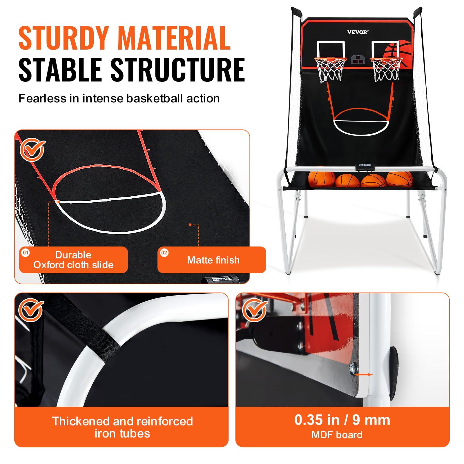 VEVOR Basketball Arcade Game Indoor, 2 Player Indoor Basketball Game, Home Dual Sport with 8 Game Modes, Electronic Scoreboard, and Inflation Pump,Adults
