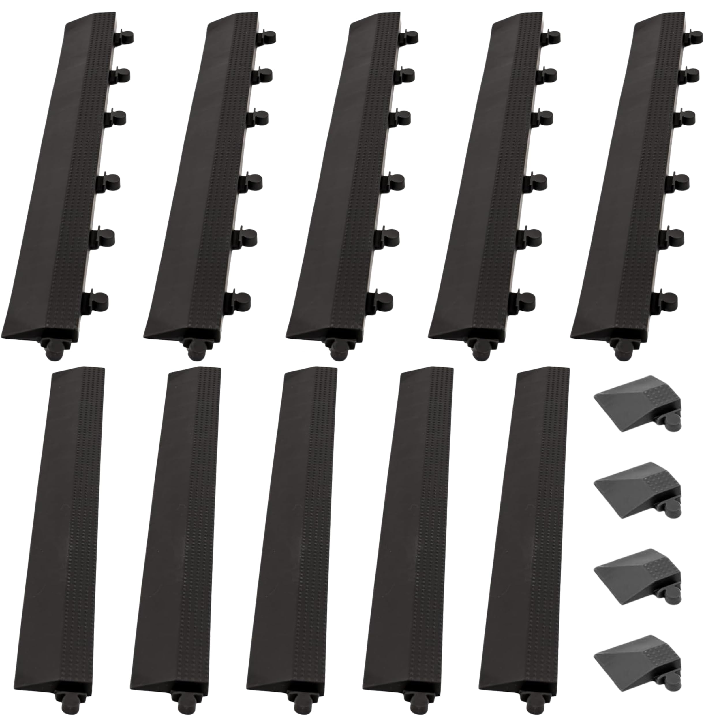 Baselayer Performance Series Interlocking Floor Tiles - Durable ½ in TPE (Rubber Like, NOT Foam, no Odor) - Gym Flooring for Weights & Heavy Equipment - Black, 15 SqFt (6 Pack) - Made in USA