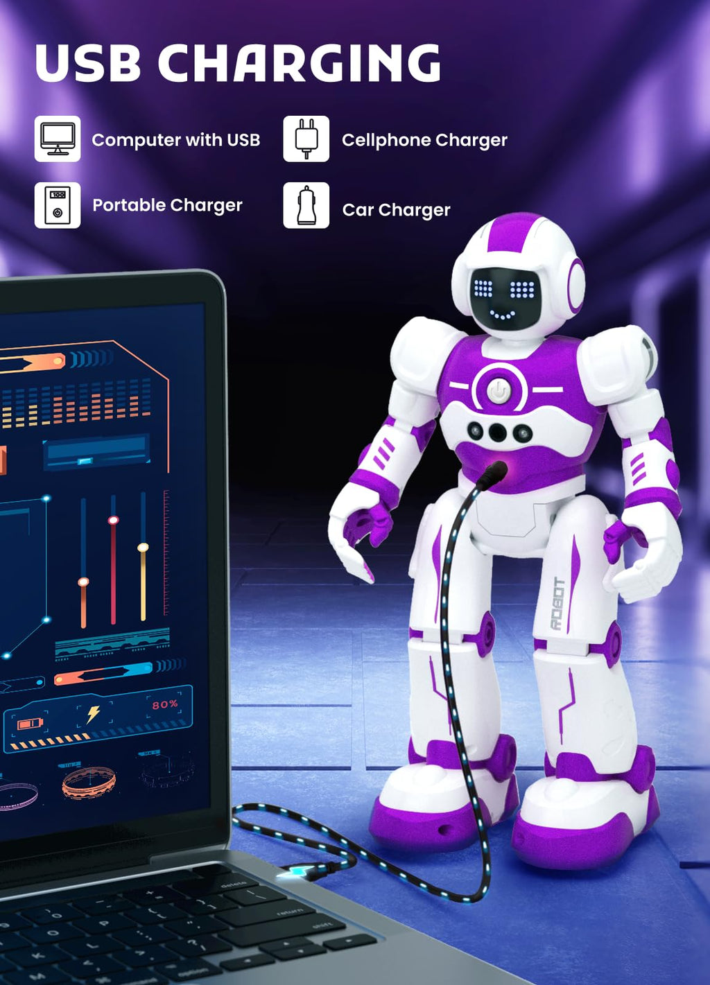 Robot Toys for Kids,Programmable Remote Control Smart Walking Dancing Robot Toy with Gesture & Sensing for Age 4 5 6 7 8 9 10 Year Old Boys for Birthday Present
