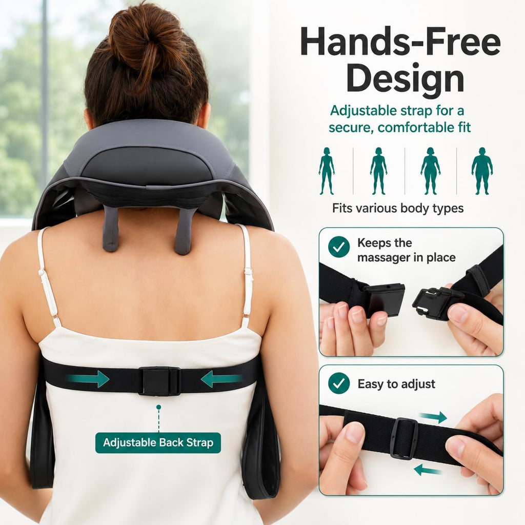 Snailax Cordless Neck Massager with Heat for Pain Relief Deep Tissue, 4D Kneading,Rechargeable Shiatsu Back Neck Massager for Neck, Shoulders Back，Gift for Father