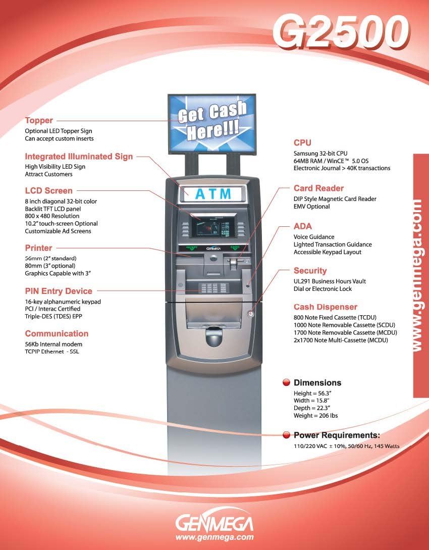 Genmega G2500 Series ATM Machine