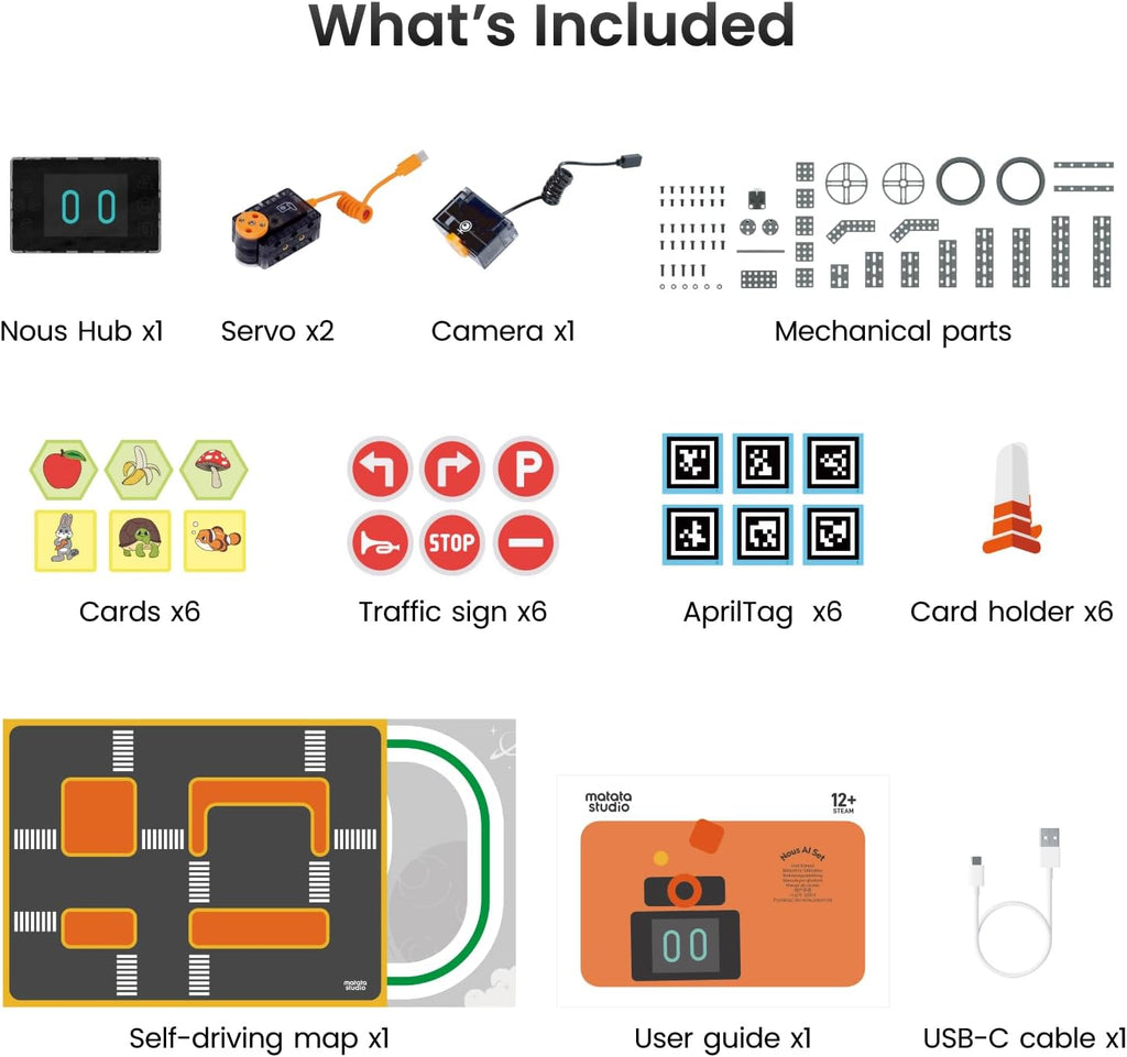 Nous AI Robot for Kids Ages 12+, STEM Coding Robot for Boys and Girls with Scratch & Python Programming, Robot Building Kit for Kids to Build Your Own AI Robot
